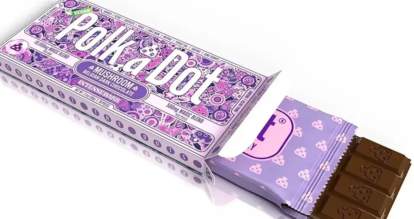 Enjoying Polkadot Chocolate Bars